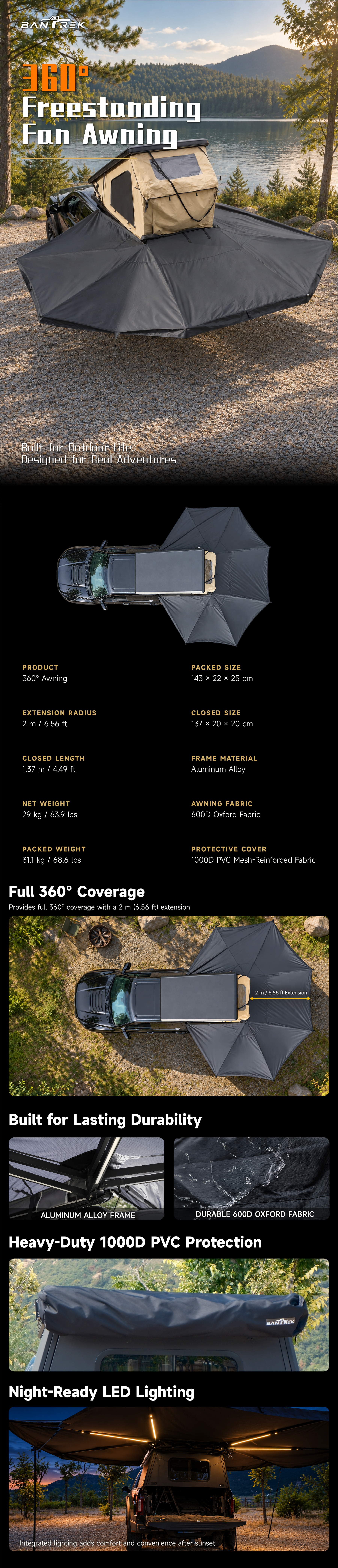 BANTREK 360° awning — full product overview
