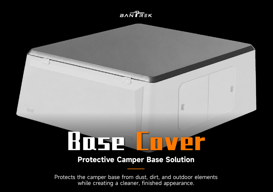 BANTREK canopy cover 3D render of white camper base protective solution