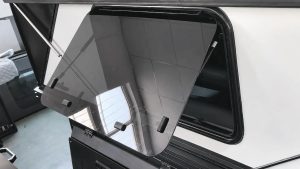 Two top-opening awning windows